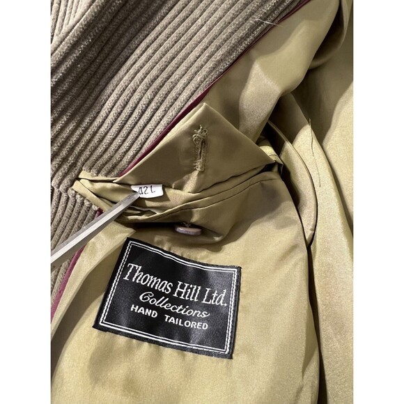 Thomas Hill Corduroy Taupe Khaki Wide Wale Blazer SportCoat 42L - Picture 8 of 8